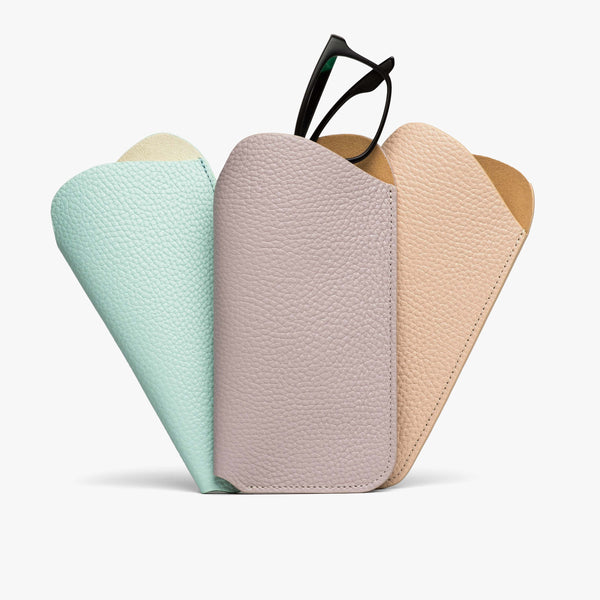 Pebbled Leather Eyeglasses Sleeve