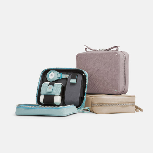 Pebbled Leather Tech Organizer Pouch